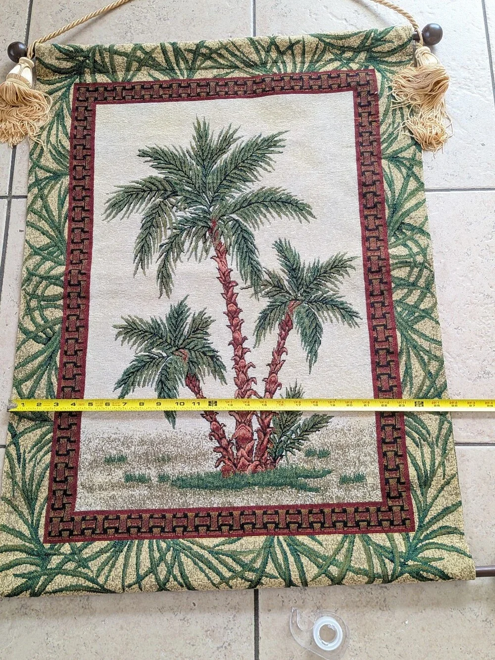 The Bombay Company Palm Trees Wall Tapestry w/ Tassels H35